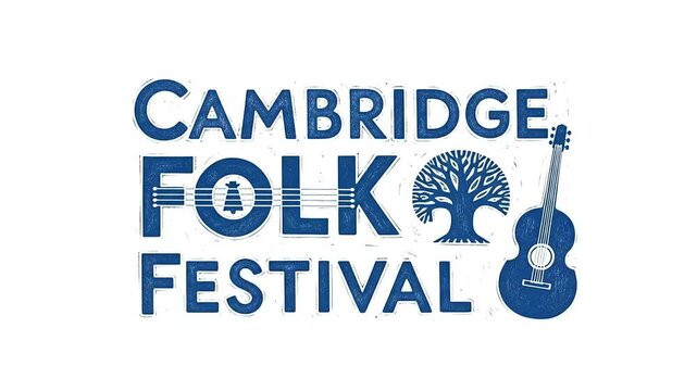 Cambridge Folk Festival Animated Logo with Tree and Guitar