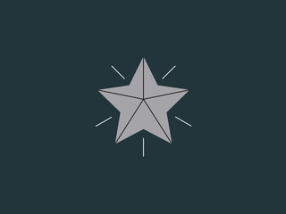 Obraz premium solid grey five pointed star centered on a dark teal background