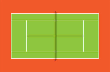 Top view tennis court ground