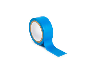 Insulating tape on a bright colored background. Set of different colors insulating tape. Reel...