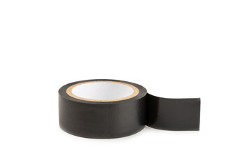 Insulating tape on a bright colored background. Set of different colors insulating tape. Reel...