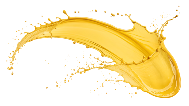 splash of orange juice isolated on transparent background