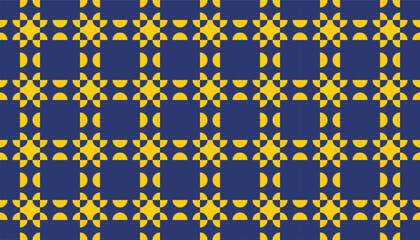 Repeating semicircle floral motif with modern symmetry