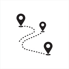 Route Map with Location Pins Icon