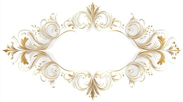 This image features an elegant golden ornamental frame with intricate floral and curly designs, showcasing exquisite craftsmanship and a luxurious aesthetic.