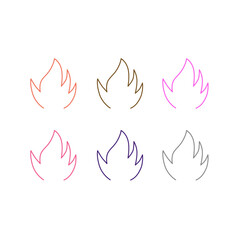 COLORFUL FIRE DESIGN ELEMENTS VECTOR