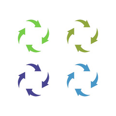 RECYCLE ARROWS SIGN SYMBOL LOGO VECTOR