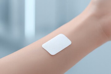 bioprinted skin patch placed on arm during medical test