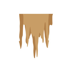 Stalactites or stalagmites. Cave limestone rocks. Natural geology formations. Vector illustration