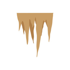 Stalactites or stalagmites. Cave limestone rocks. Natural geology formations. Vector illustration