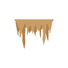 Stalactites or stalagmites. Cave limestone rocks. Natural geology formations. Vector illustration