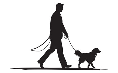 silhouette of a man with his dog