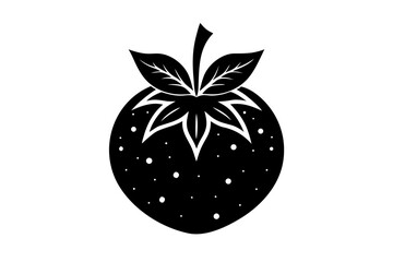 Vector art of silhouette of a strawberry
