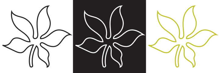 Obraz premium Autumn leaves icon. Vector for websites, mobile interfaces, presentations, banner, visual branding etc. Vector illustration. isolated on white and black background. EPS 10