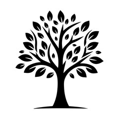 Fototapeta premium Tree and roots vector, abstract tree logo with circle shapes