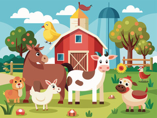 Cute Animal Vector for Agriculture Themes