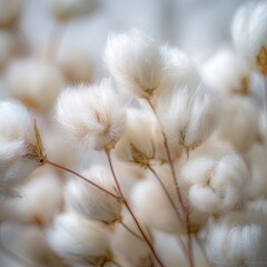 Closeup Fluffy White Flowers