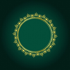 green background with golden frame