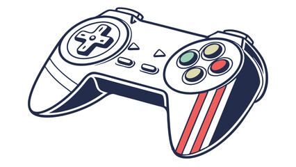 Obraz premium Stylized Video Game Controller Illustration with Buttons and Directional Pad.