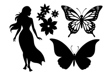 Vector art of silhouette of a butterfly