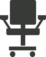 Flat vector illustration of a modern office chair with ergonomic design. Perfect for use in workplace concepts, coworking space graphics, home office setups, business presentations, furniture catalogs