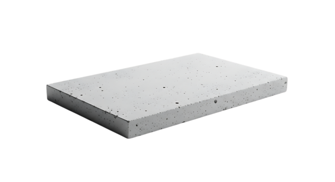 Light gray concrete slab with dark speckles white speckled