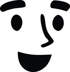 vector illustration of a black and white face