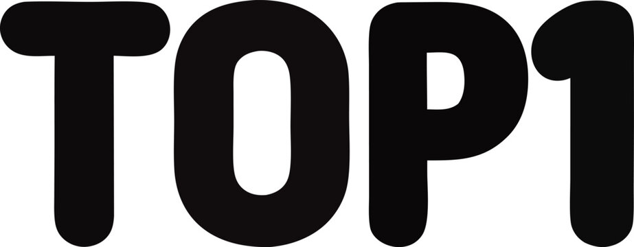 black and white numbers "TOP1"
