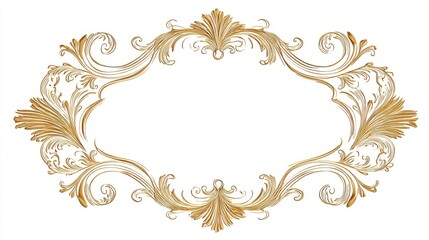 An elegant golden ornate frame with intricate floral patterns, showcasing detailed and luxurious design elements.