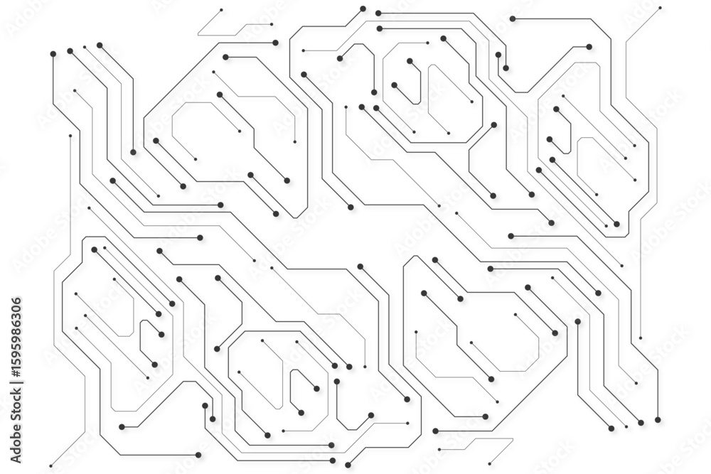Poster technology black circuit diagram concept. high-tech circuit board connection system.vector abstract 