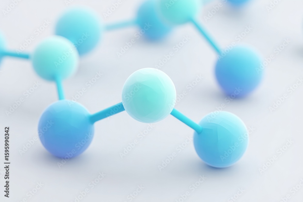 Poster isometric diagram of neural network nodes and connecting lines on white background