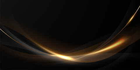 Black background with a luxurious gold effect. Vector illustration