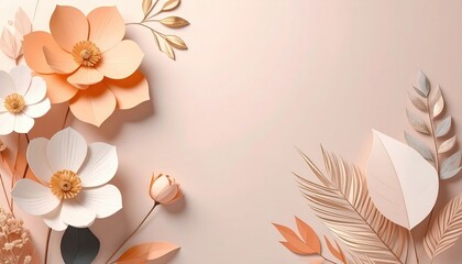 Delicate paper flower arrangement studio still life photography soft pastel background aesthetic view art and craft inspiration