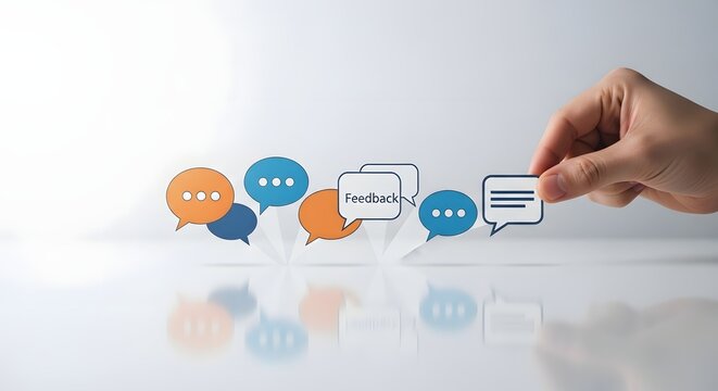 Hand Holding Feedback Icon Customer Satisfaction and Communication Visualization
