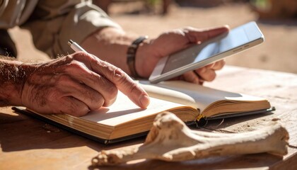 Detailed Macro View of Ancient Bone Fragment Within Archway Structure