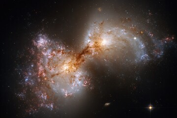 Colorful Interacting Galaxies In Deep Space