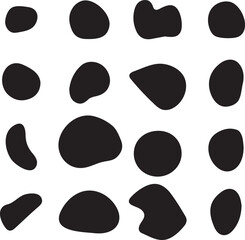 Abstract Blob Pattern An Irregular Collection of Dark Shapes Scattered on a White Canvas A Modern Organic Design