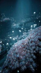 Digital Art Cityscape At Night With Glowing Lights