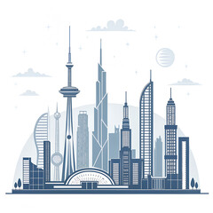 Obraz premium city skyline vector illustration