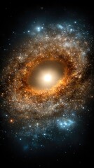 Colorful Spiral Galaxy In Deep Space