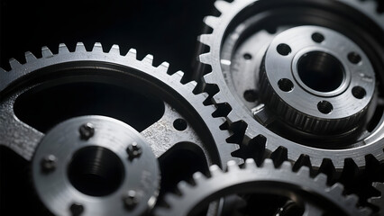 Interlocking Metal Gears in Mechanical Assembly