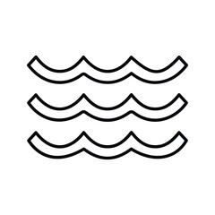 Wave Icon. Water and Air Wave Illustration. Windy Symbol. Wind Blowing. EPS10.