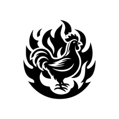 Rooster in Flames Logo