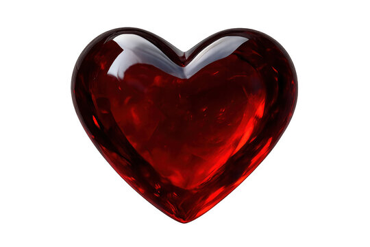 Glossy red heart rotating on a transparent background, perfect for valentine's day or any romantic project - Powered by Adobe