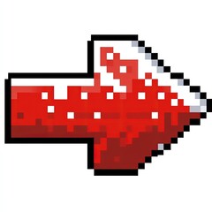 Obraz premium Pixelated Red Arrow Icon