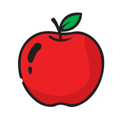 red apple with leaf not AI it's my own created (vector art)