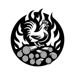 Rooster in Flames Logo