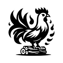 Rooster in Flames Logo