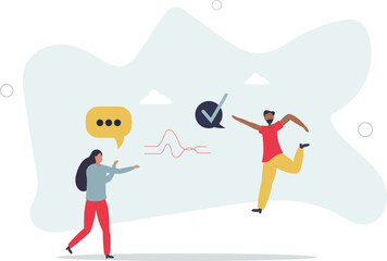 Active listening and speech hearing communication skills.Couple conversation with soft skills and ability to understand info.human life.