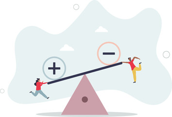 Pros and cons as benefits and threats analysis process.human life.